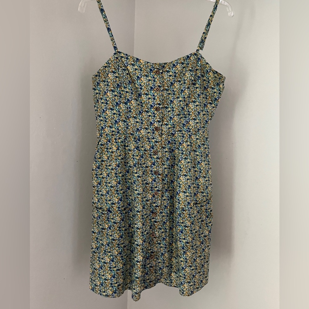 Forever 21 Floral Spaghetti Strap Sundress Mini Dress Size Large